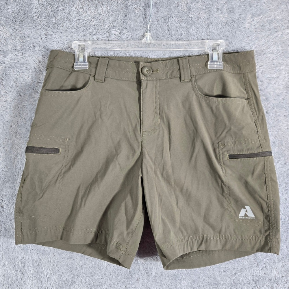 Eddie Bauer First Ascent Womens Hiking Shorts Olive Green Cargo Pockets Size P10